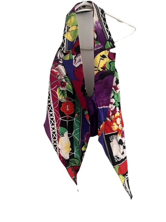 Versace Jeans Couture Jackets & Blazers - Floral Multicolor Silk Scarf Vest